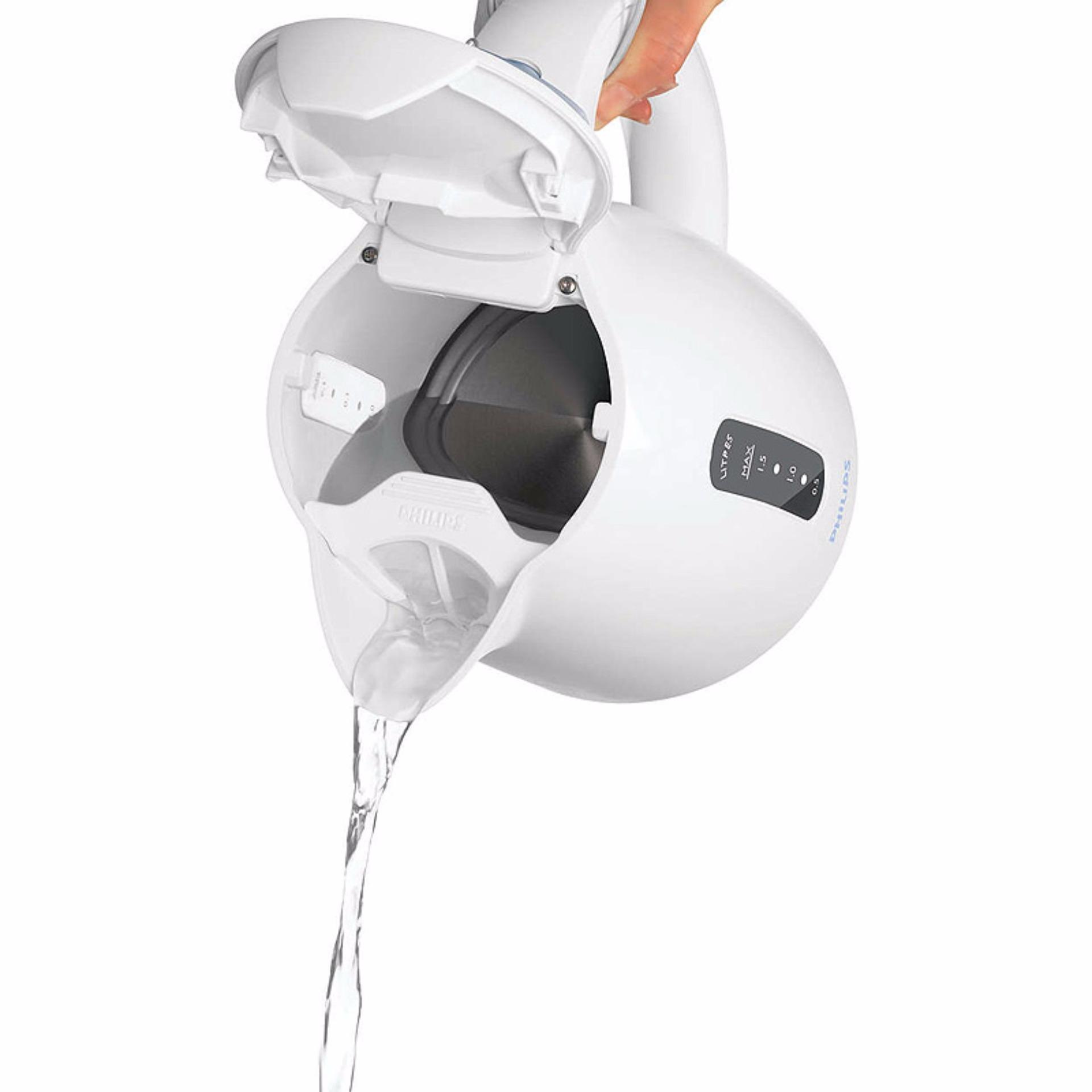 Ấm đun nước siêu tốc Philips HD4646 1.5L (Trắng) - Hàng nhập khẩu