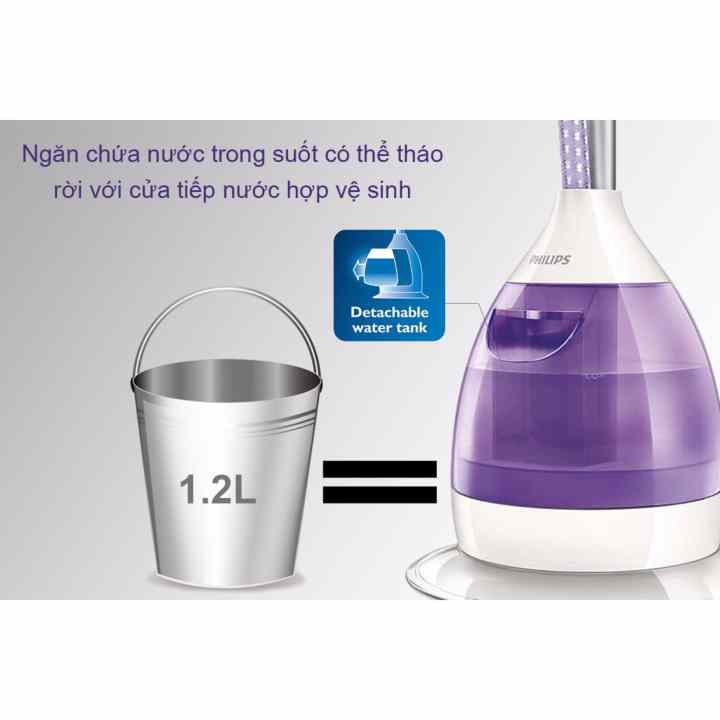 Bàn ủi hơi nước đứng Philips GC536 (Tím) - Hàng nhập khẩu
