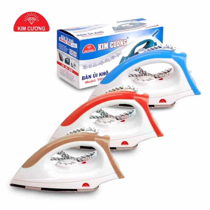 Bàn ủi khô KIM CƯƠNG đế chống dính T-602 (Đỏ)