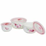 Bát sứ có nắp hút chân không - bộ 3 bát