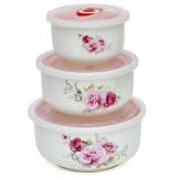 Bát sứ có nắp hút chân không - bộ 3 bát