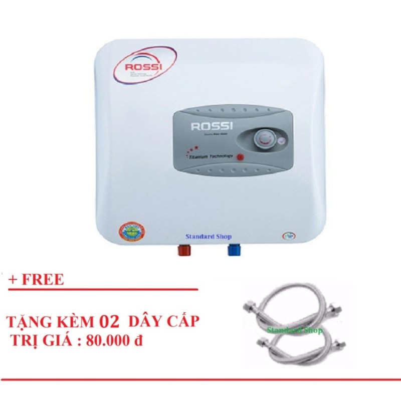 Bảng giá Bình nước nóng chống giật Rossi R15Ti Trắng - Tặng 02 dây cấp inox lắp bình Điện máy Pico