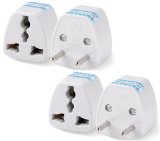 Bộ 4 phích cắm chuyển 3 chấu sang 2 chấu (trắng)