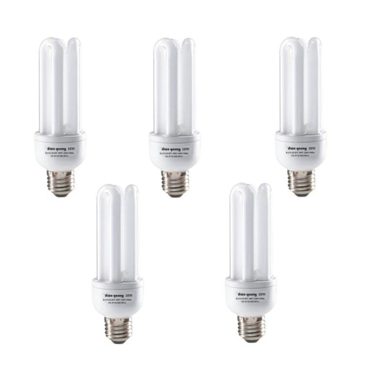 Bộ 5 bóng đèn Điện Quang 3U 18W