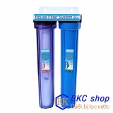 [HCM]Bộ lọc nước sinh hoạt 2 cấp lọc 20 inch (PP + CTO) (xanh trong - xanh)