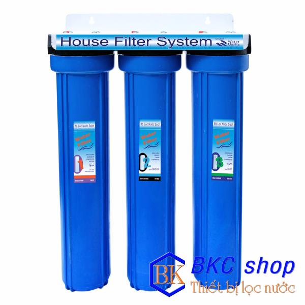 Giá bán [HCM]Bộ lọc nước sinh hoạt 3 cấp lọc 20 inch (xanh)