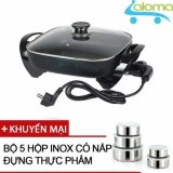 Chảo lẩu điện chống dính 3 lớp Happy Cal HC-32F + Tặng bộ hộp inox