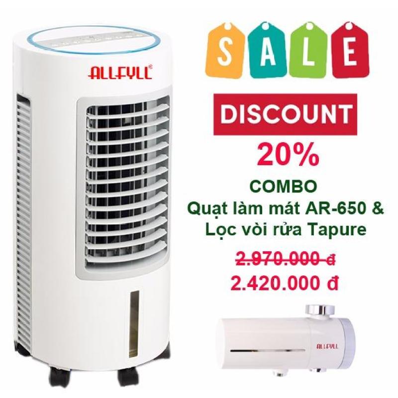 Bảng giá Combo máy làm mát Allfyll Thái Lan model AR-650 và lọc vòi rửa thực phẩm, nấu ăn an toàn model Tapure