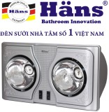 Đèn sưởi nhà tắm 2 bóng Hans H2B (Bạc)