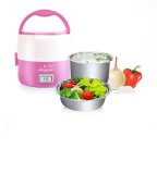 Hộp cơm cắm điện inox 2 tầng ( Hồng)