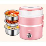 Hộp cơm cắm điện văn phòng 3 ngăn inox PlayBear(hồng nhạt)