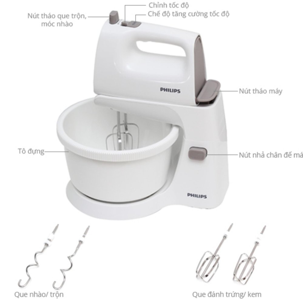 Máy đánh trứng để bàn Philips HR1559 - Hàng nhập khẩu