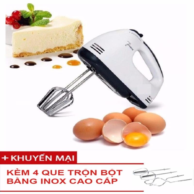 Giá bán Máy đánh trứng mini cầm tay 7 tốc độ 180W (Màu Trắng) - Kèm 4 que trộn bột