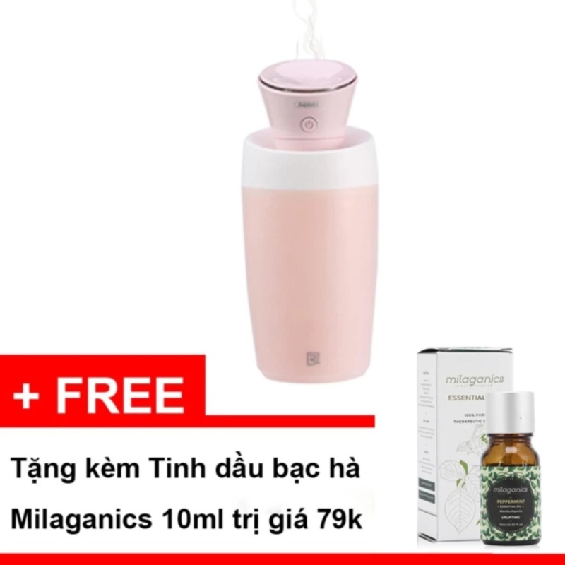 Bảng giá Máy phun sương, tinh dầu đa năng tạo độ ẩm chăm sóc da Remax RT-A300 + Tinh dầu bạc hà Milaganics 10ml