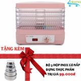 Máy sấy khô hoa quả thịt thực phẩm 5 tầng TORSOM F-01J tặng bộ 5 hộp inox có nắp