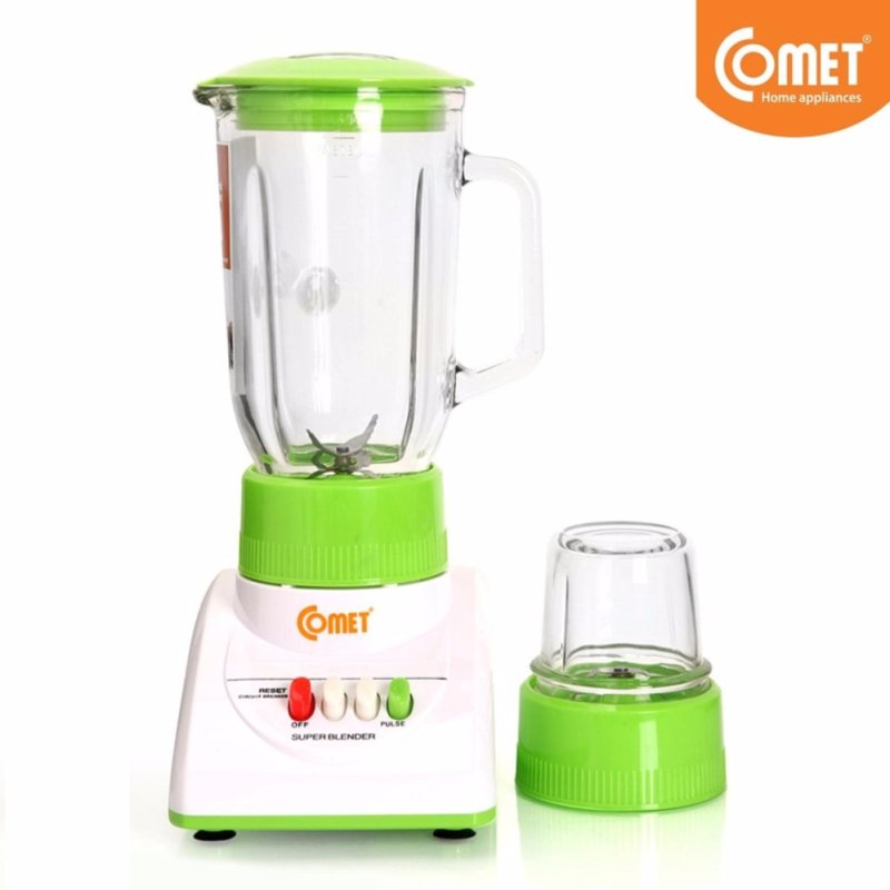 Giá bán Máy xay sinh tố 2 cối thủy tinh chống trầy chịu lực Comet CM9986 (Xanh)