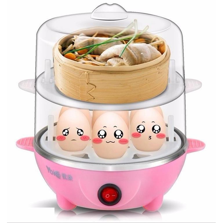 Nồi luộc trứng và hấp thức ăn siêu tốc 2 tầng