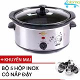 Nồi nấu chậm hầm kho nấu cháo 3.5 lít Bbcooker BS35 + tặng 5 hộp inox