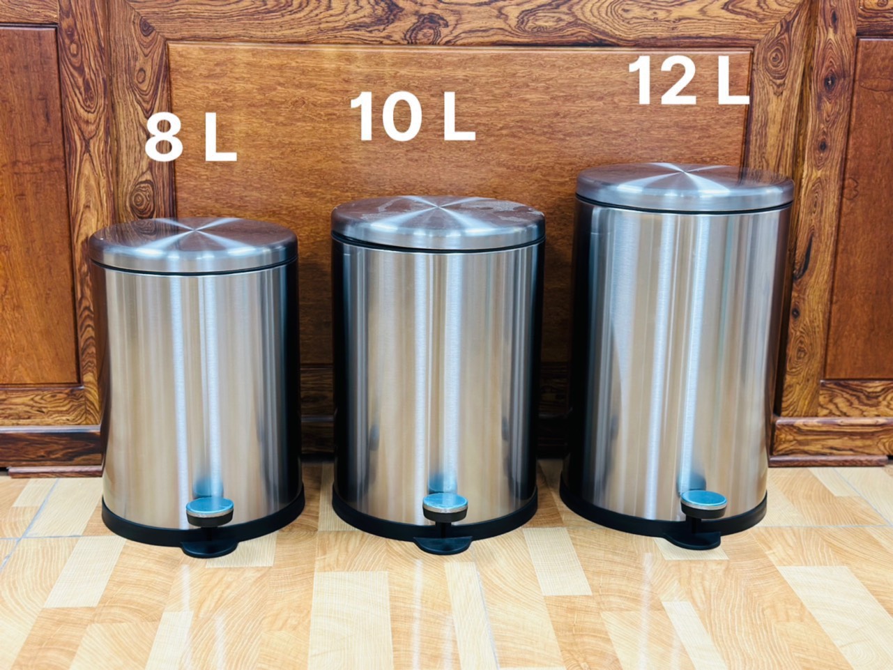 Thùng rác tròn inox giảm chấn cao cấp