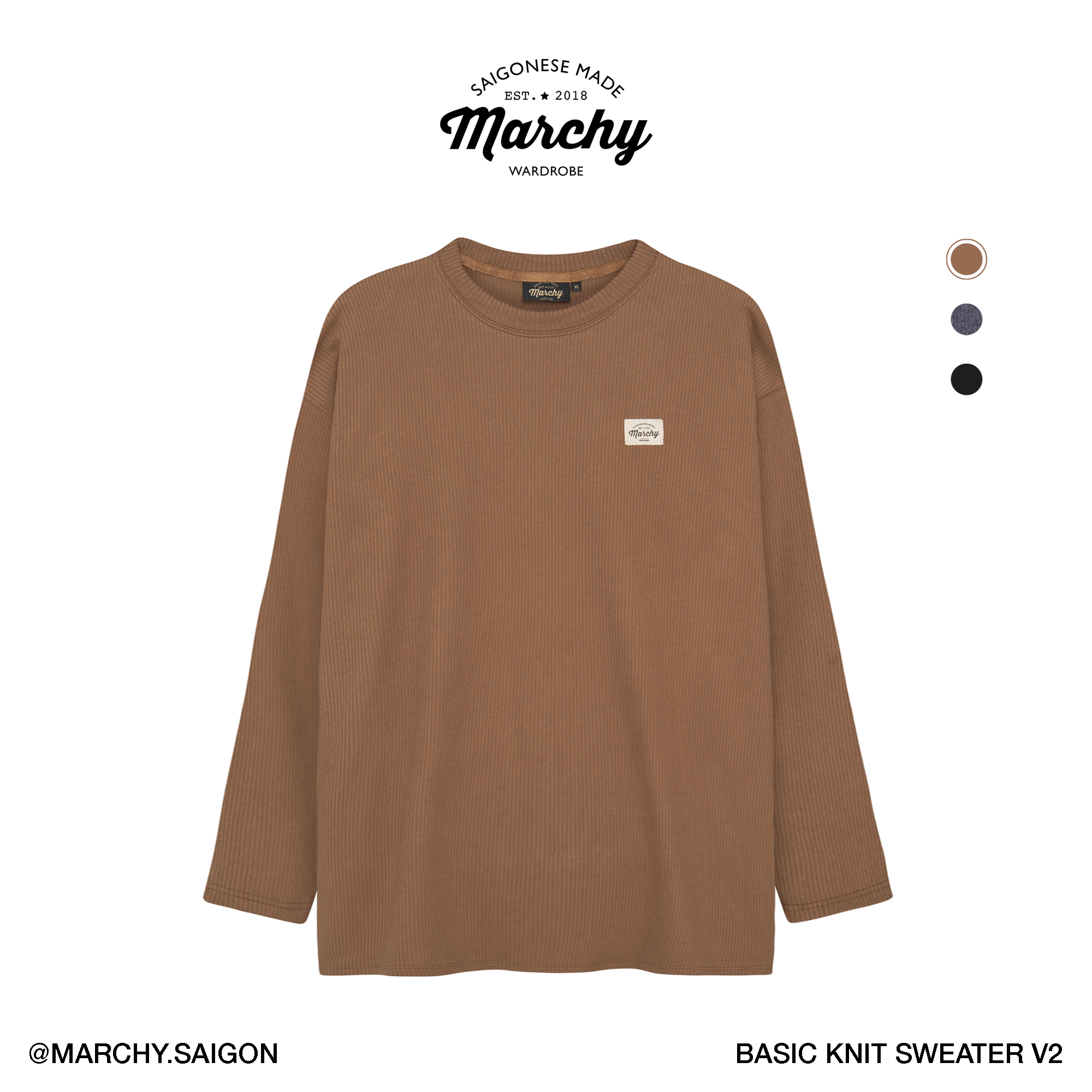 [Nhập LazSoHot2- giảm 20% đơn 199k|MARCHY - Basic Knit Sweater V2 - Áo len tay dài