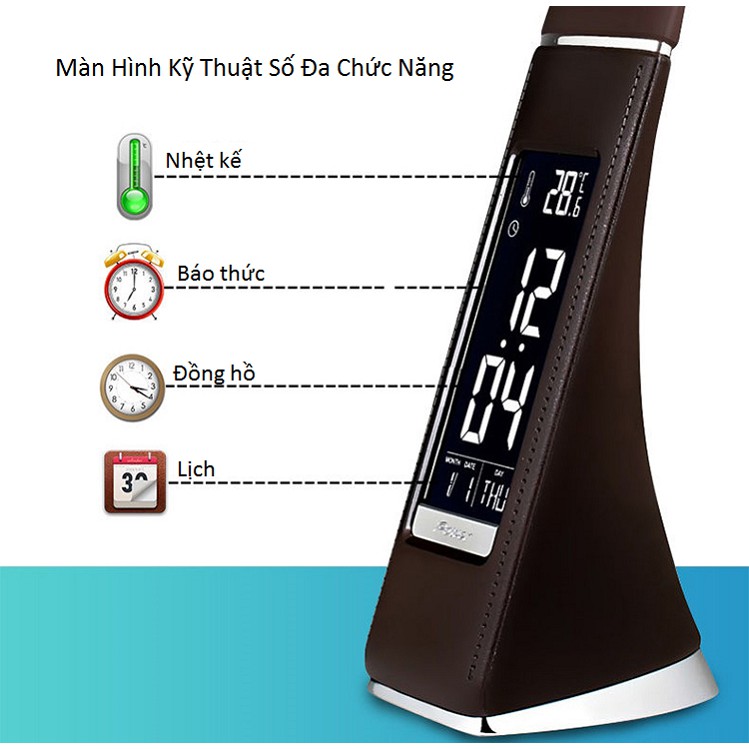 Đèn led để bàn kiêm đồng hồ điện tử _ Đèn để bàn U2