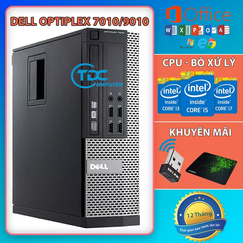 Case máy tính đồng bộ Dell Optiplex 7010 Core i5 3470 RAM 16GB SSD 120GB  Tặng kèm USB Thu Wifi và bàn di chuột. Bảo hành 12 tháng - MixASale