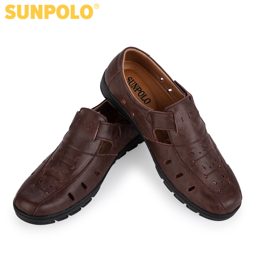Giày Rọ Nam Da Bò Cao Cấp SUNPOLO STA682 (Nâu)