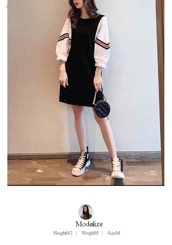 [HCM]ĐẦM THUN COTTON SIÊU XINH PHỐI TAY PHỒNG CÁ TÍNH KN8880