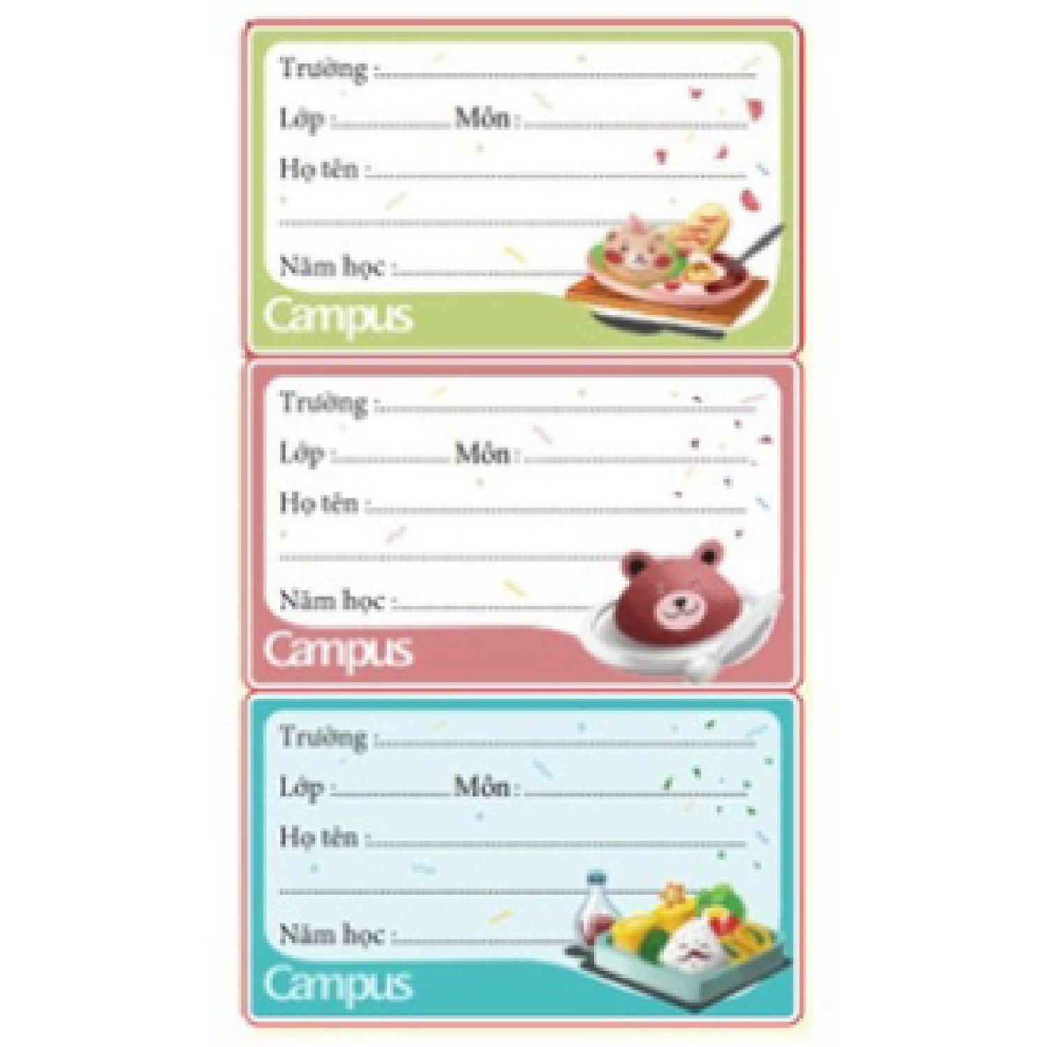 Nhãn vở Campus FOOD NT-FOD12 (12 nhãn/túi)