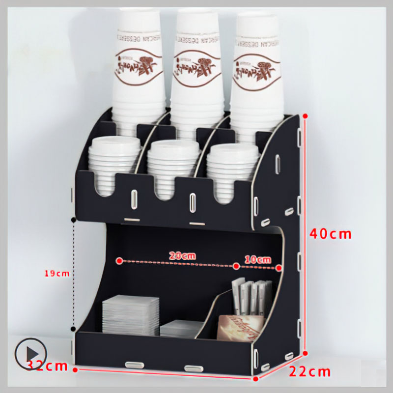 Kệ đựng ly nhựa ly giấy 8 ngăn - 2 tầng