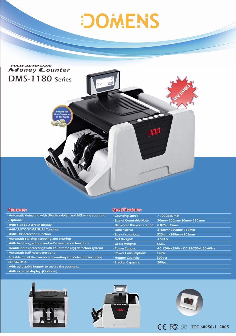 [HCM]Máy đếm tiền DOMENS DMS-1180