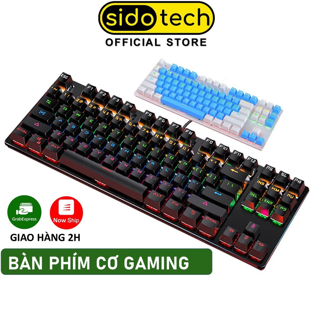 Bàn Phím Cơ Quận 7 | Top bán chạy Lazada Shopee Sendo Tiki 76 ❉☄☃ Bàn phím cơ gaming TKL 87 phím SIDOTECH YINDIAO K004 Blue Switch dòng bàn phím máy tính chơi game mini có LED RGB 7 màu