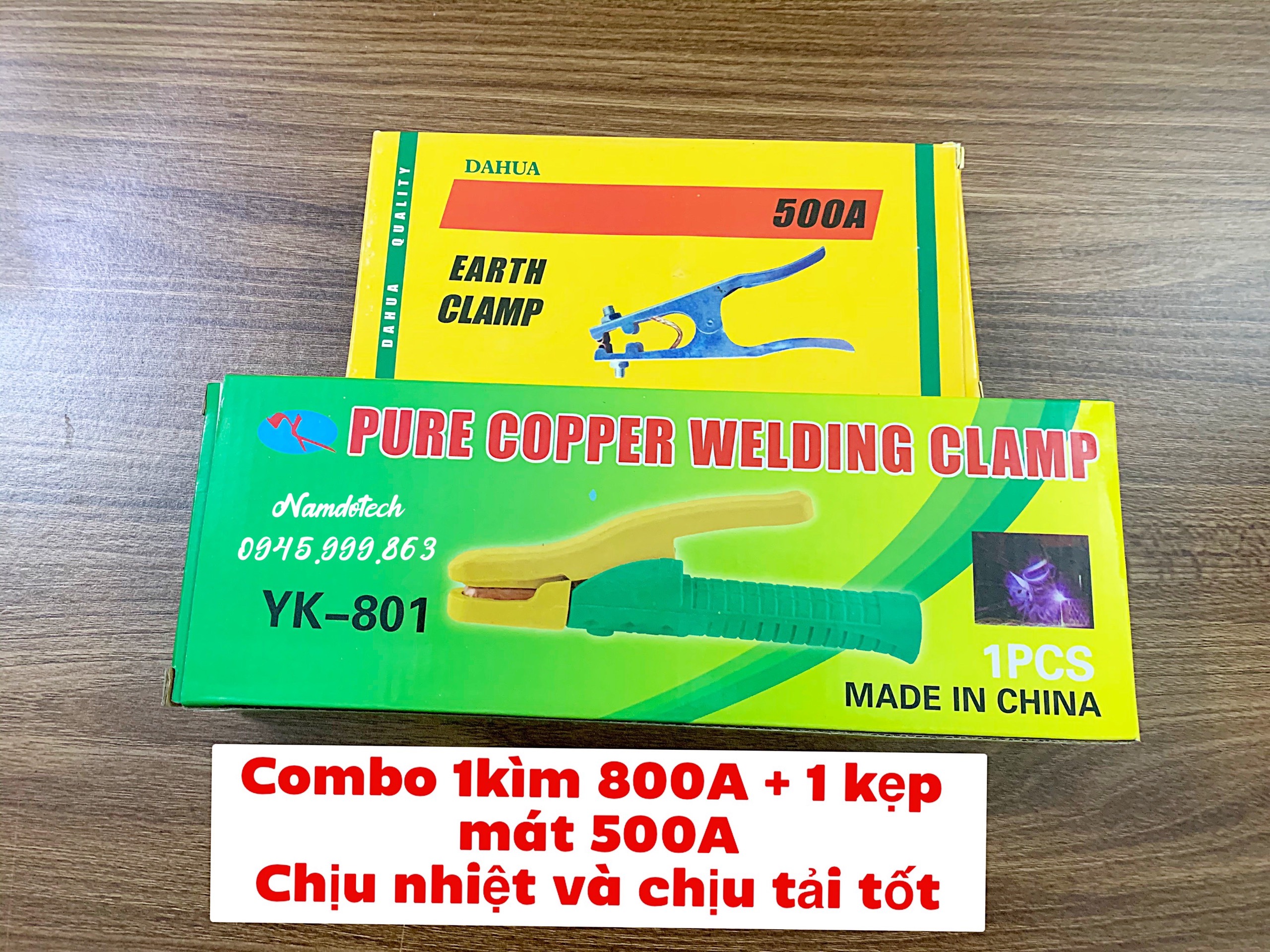 Combo 1 Kìm 800A + 1 Kẹp Mát 500A