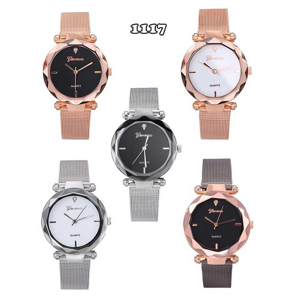 [HCM]Đồng Hồ Nữ Geneva Dây Kim Loại Nhiều Màu Cực Sang Chảnh Ah1117