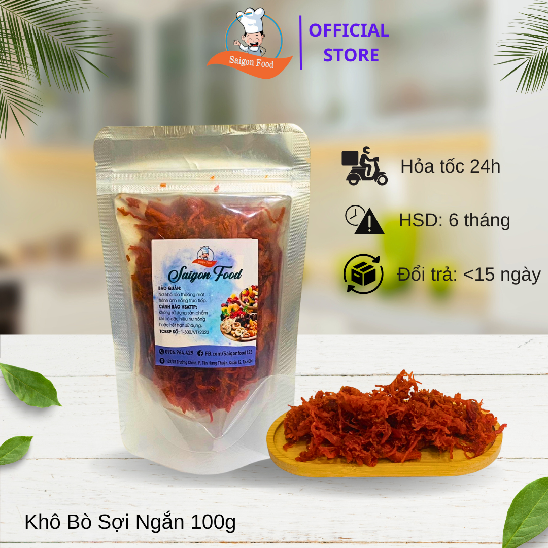 100g khô bò sợi thơm ngon - saigon food