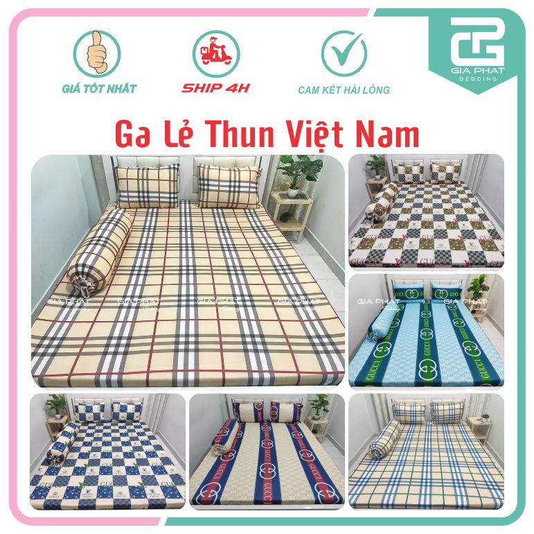 [HCM][ Link 1_ Kẻ Sọc ] Ga giường lẻ thun lạnh việt nam cao cấp ( Đủ kích thước không áo gối)