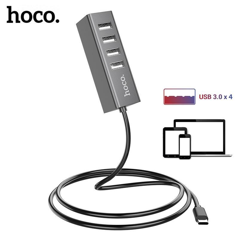 Bảng giá HUB 4 cổng USB Hoco HB1 Type C tương thích cao chất liệu vỏ hợp kim nhôm cao cấp Phong Vũ