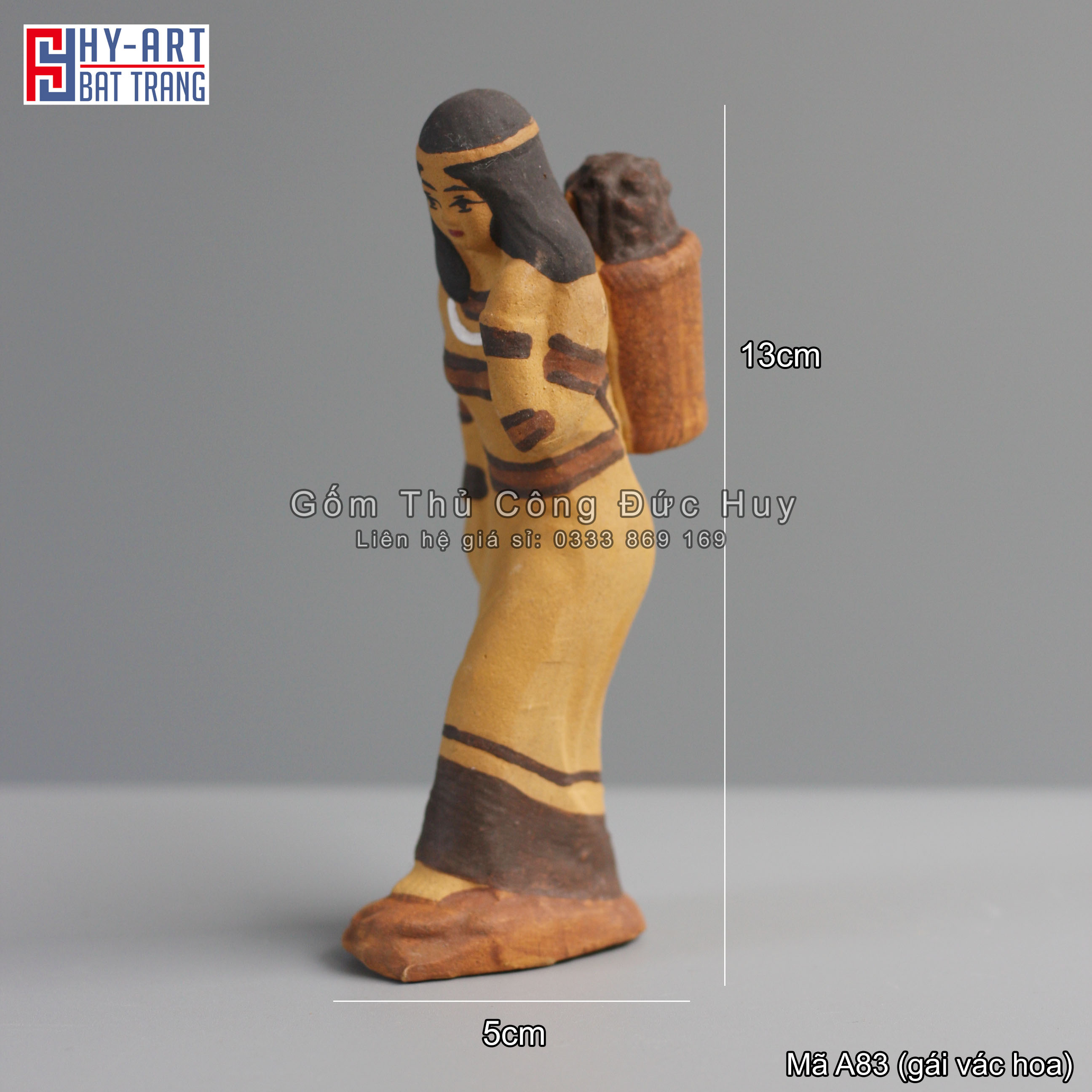 Tượng Gốm Sơn Nữ Dân Tộc - Trang Trí Hòn Non Bộ - Tiểu Cảnh - Bể Cá