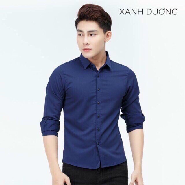 Áo sơmi nam trơn trẻ trung-thanh lịch cho các anh