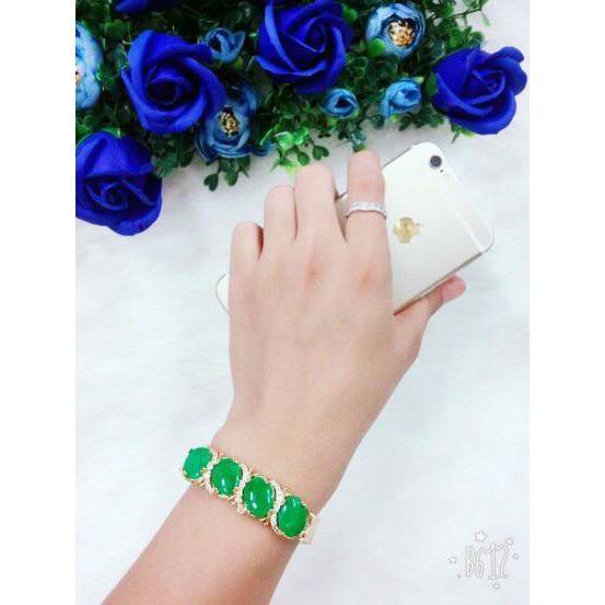 Lắc tay đá cẩm thạch mạ vàng sang trọng