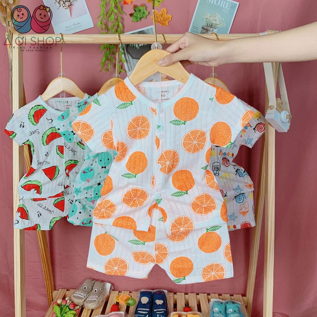 Com bo 3 bộ đồ COTTON GIẤY mềm mịn cho bé trai , bé gái ( 4-15 kg )