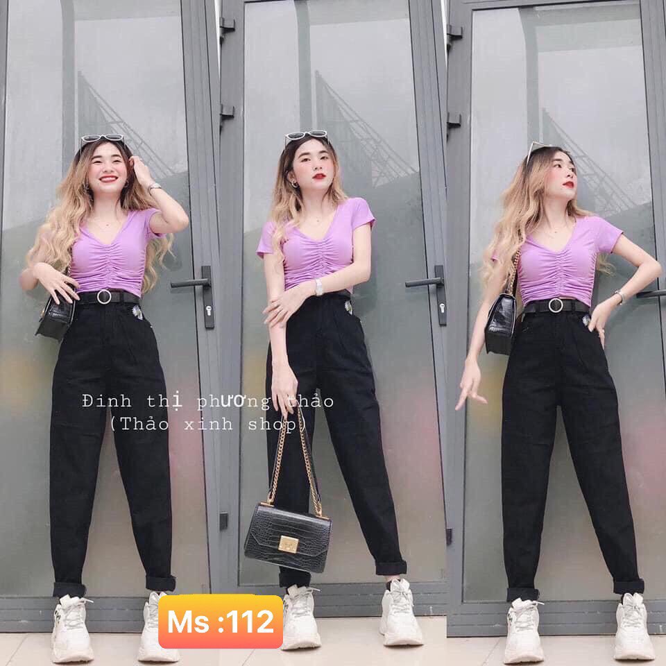 [HCM]QUẦN BAGGY JEAN NỮTHÊU HOA CÚC THỜI TRANG CAO CẤP SEVENSHOP89 MS01