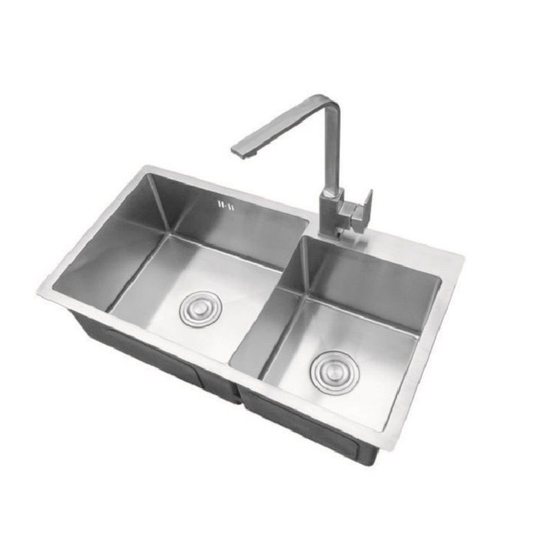 Chậu rửa bát đúc Inox 304 2 hố cân