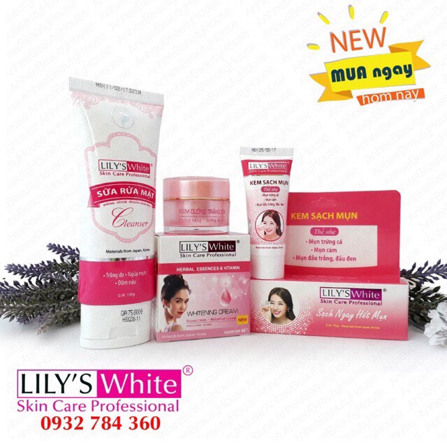 [HCM]ComBo Mụn Thâm Lily’s White Thể nhẹ