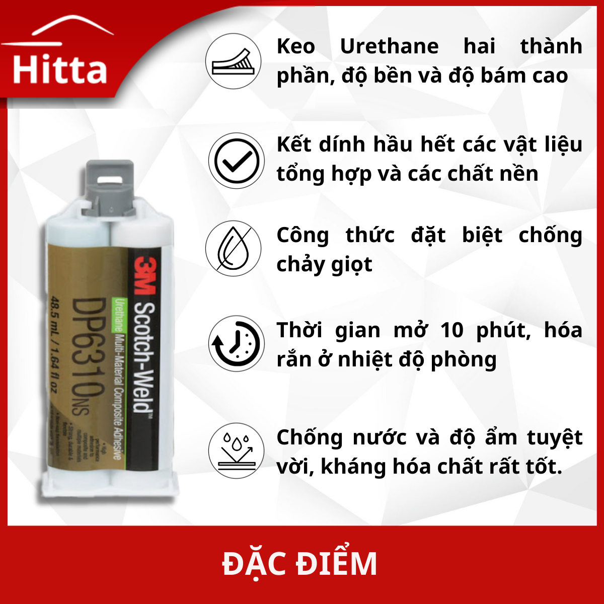 Keo kết cấu Urethane 3M™ Scotch-Weld™ DP6310NS 48.5ml (1 Cái)