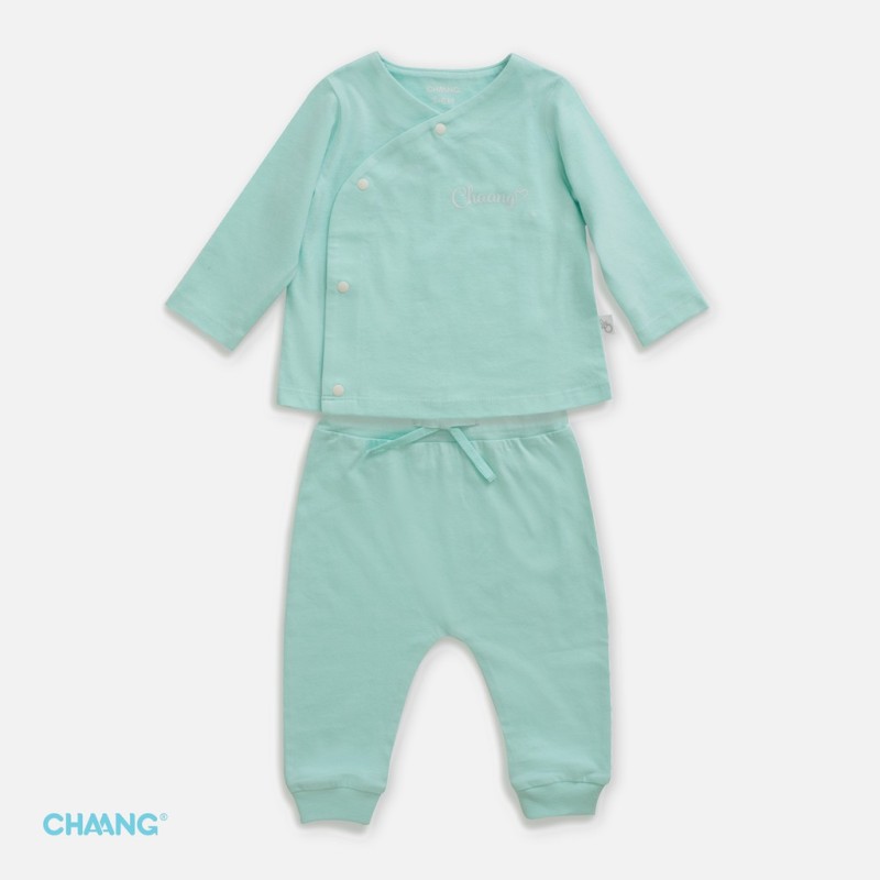 Nơi bán Set Bộ Dài Tay Cúc Chéo Cho Bé CHAANG Garden Xanh Babychum.68