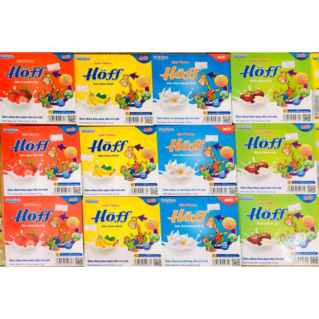 sữa chua Hoff 1 lốc 4 hộp date mới nhất