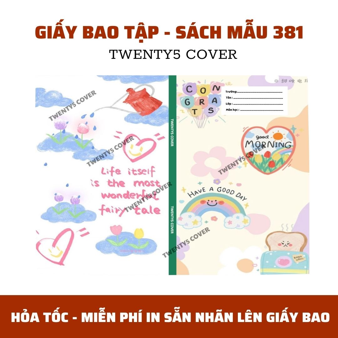 GIẤY BAO TẬP - SGK MẪU 380 - 389 [ MIỄN PHÍ IN NHÃN BASIC TRÊN GIẤY BAO - CHẤT GIẤY DÀY BÓNG ]
