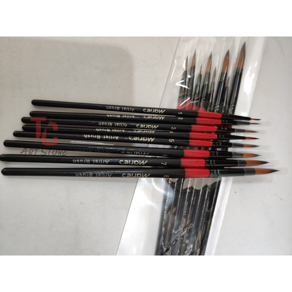 Bộ 8 Cọ Tỉa Nét, Cọ Bút Lông T011 Marie'S ( Cọ Lông Mềm, Đầu Tròn Nhọn )