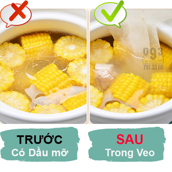 Bộ Giấy Thấm Dầu Mỡ Thức Ăn Nấu Canh Súp Giấy Lọc Dầu Thực Phẩm